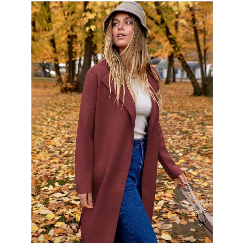 Anrabess Womens Long Cardigan Sweater Trench Coatigan‎ Size S - Picture 2 of 6